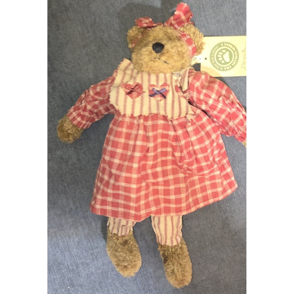 Boyds Bears The Artisan Series Margarete Plush Bear Red Gingham Dress NWT